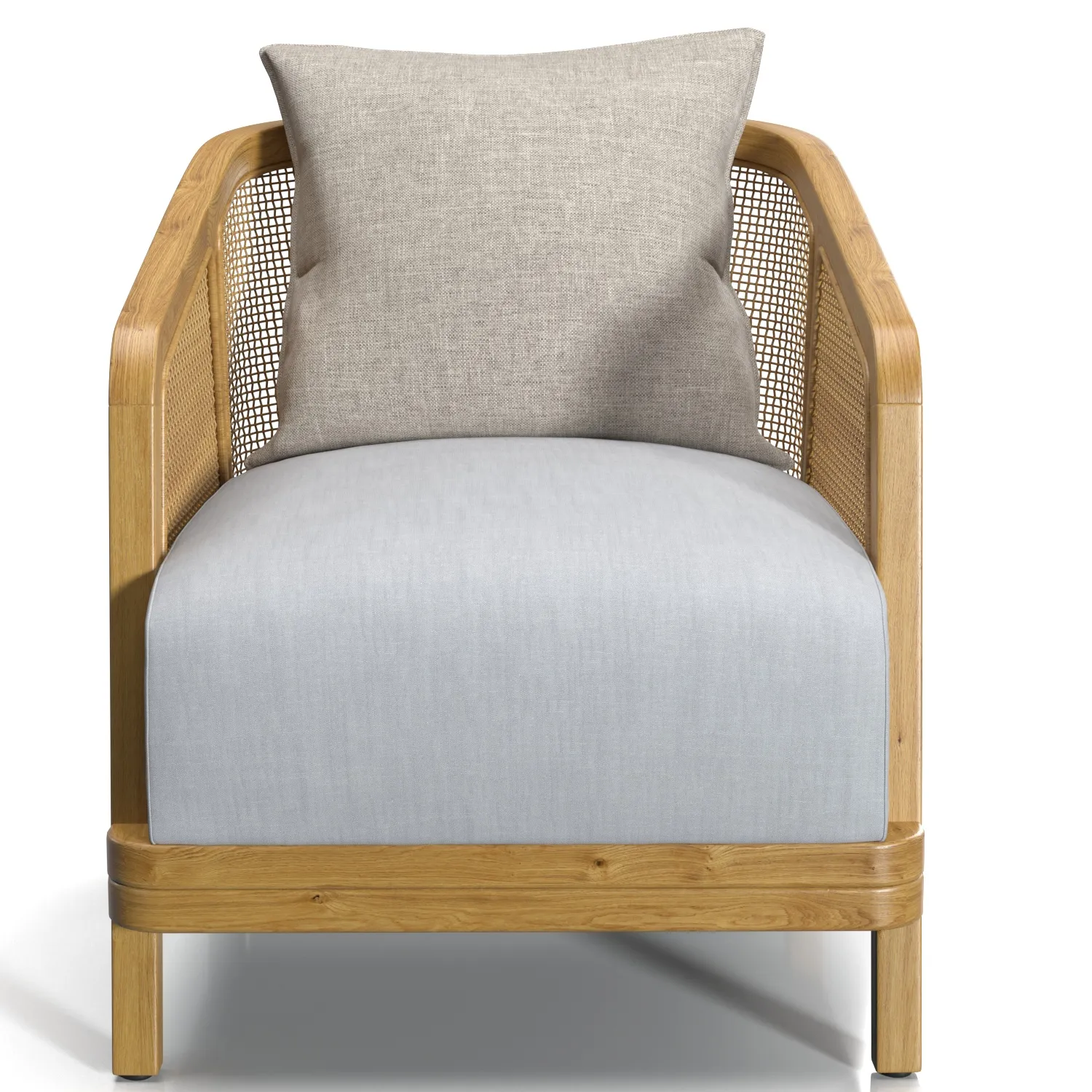 Belgrave Wicker Fabric Armchair 3D Model_01